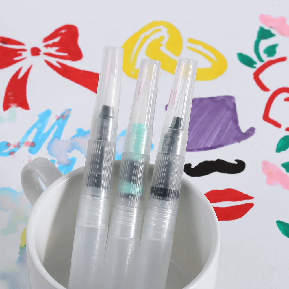 

3pcs/lot Pilot Ink Pen for Water Brush Watercolor Calligraphy Drawing Painting Tool Nylon brush tip with refillable reservoir