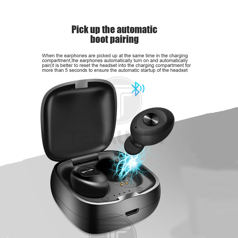 

TWS Bluetooth 5.0 Earphone Mini Stereo Bass Headset Portable Noise Isolating Earbuds Wireless Earphones for Mobile Phone