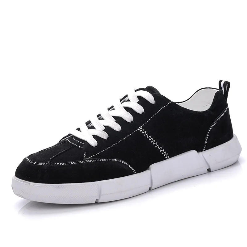 

Mr Smile Genuine Leather Pigskin Suede Tenis Casual Skate Shoes Lace-up Men Flat Walking Superstar Oxfords Rubber Mens Shoe