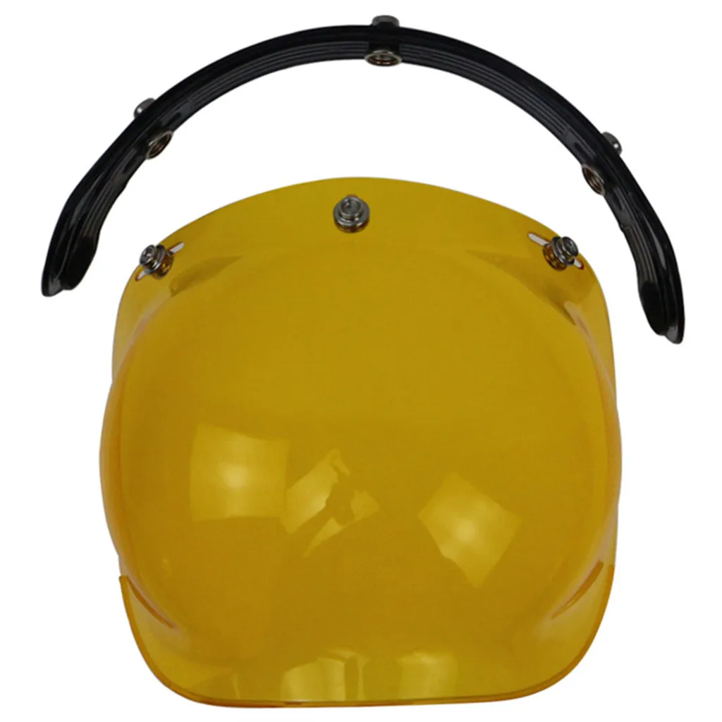 Universal Bubble 3-Snap Motorcycle Helmet Visor Flip Up Face Shield Lens Plain Adjust Height Flip Up Design