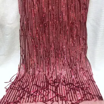 

Sequins Lace Fabric High Quality Latest African Lace Fabric Wedding Tulle Lace Fabric French Nigerican red silver pink blue gold