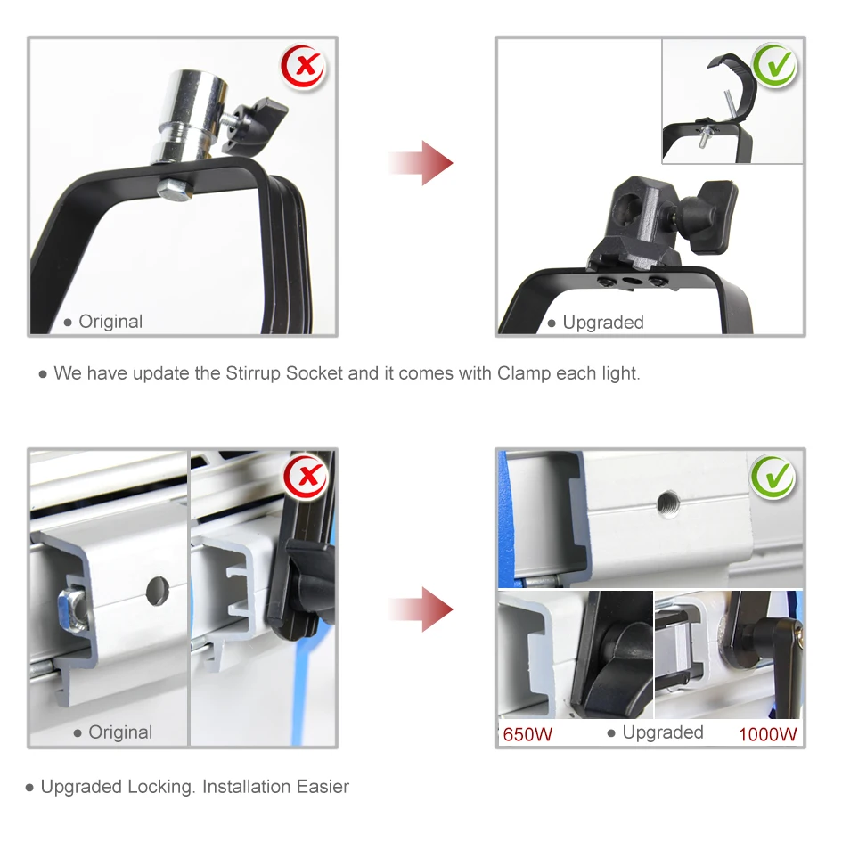 ALUMOTECH As Arri Light Pro 2*650W+2*1000W+4*Dimmer Fresnel Tungsten Spot Light For Studio Video Ca