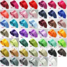 " полиэстер тонкий сплошной цвет тонкий узкий галстук модные обтягивающие Галстуки Школьный Галстук Повседневный галстук Gravatas цвет#1-20