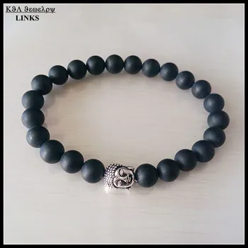 

black matte onyx stone beads buddha bracelet fashion beaded yoga mens bracelet jewelry
