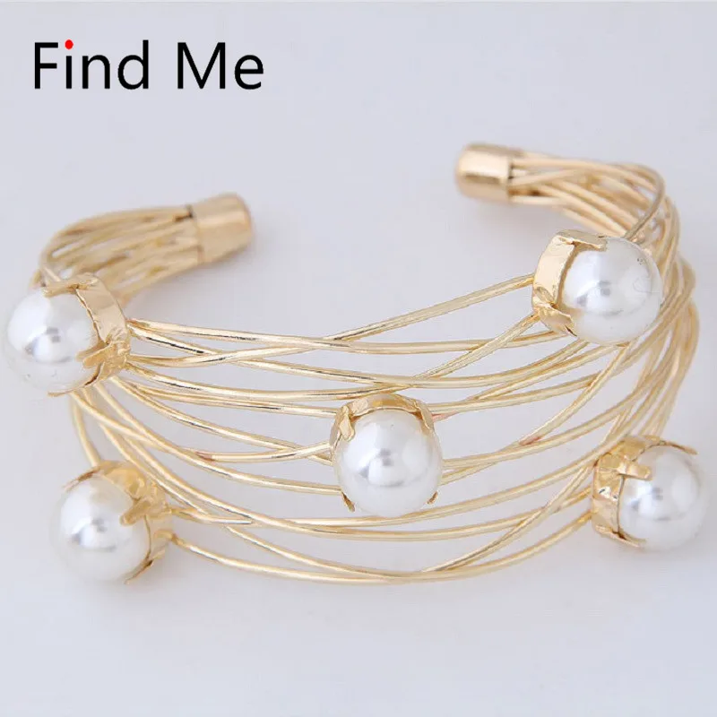 

Find Me 2019 brand Classic Opening Alloy Wide big Cuff Bracelet For women Jewelry Vintage punk Elegant Maxi Bracelets & Bangles