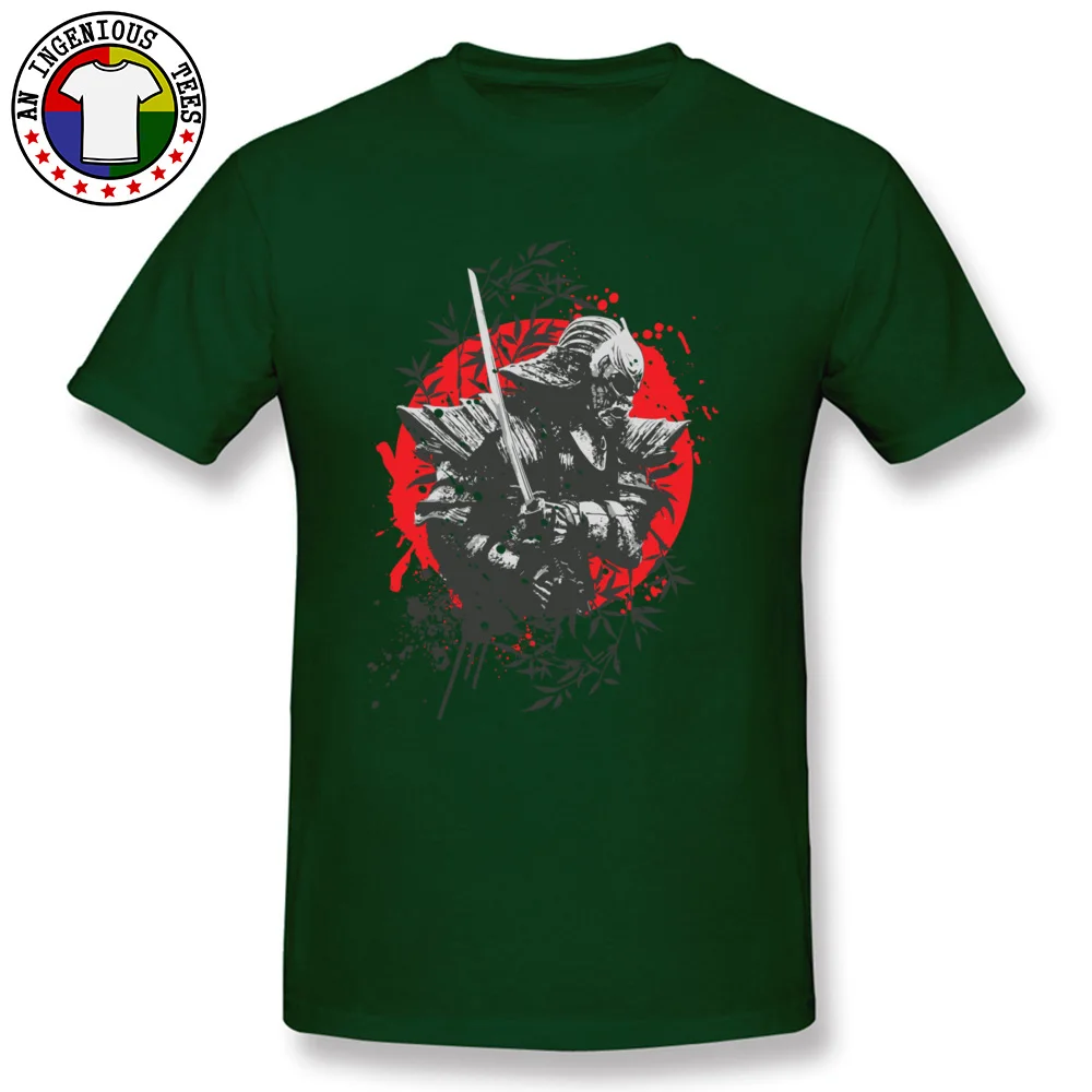 Faddish Men T-Shirt Crewneck Short Sleeve Pure Cotton Black Samurai Tops Shirts Fitness Tight Tops Tees Drop Shipping Black Samurai dark