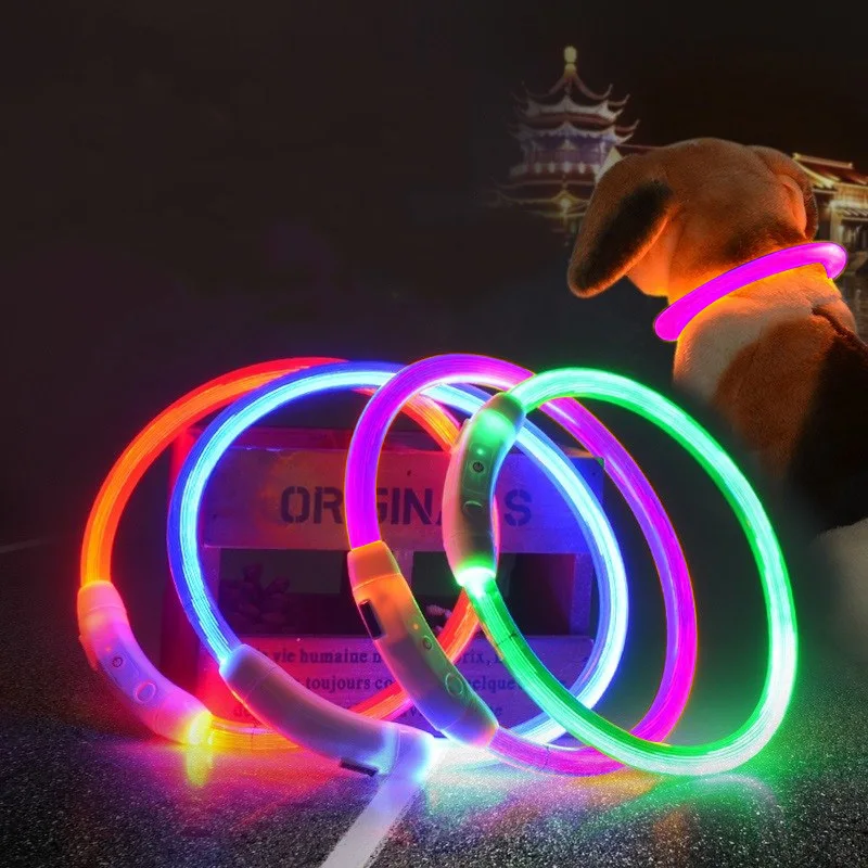 Pet Dog Collar LED Glowing Puppy Night Safty USB Charging Accessories HG99 | Дом и сад