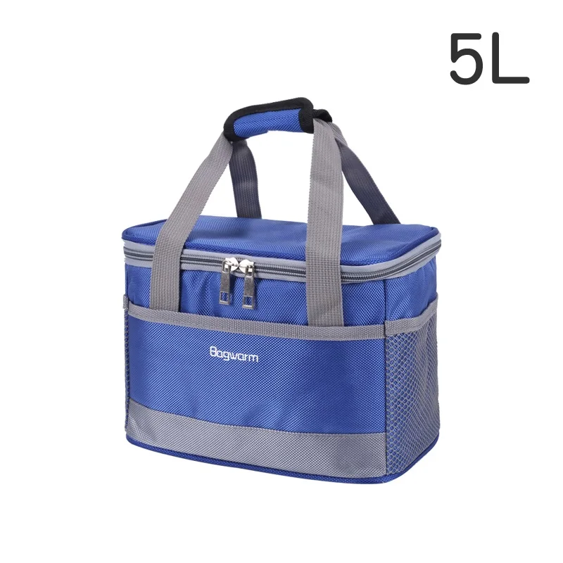 5L Blue MoneRffi портативный Оксфорд Водонепроницаемая Термосумка для пикника, Термические изолированные свежие продукты прохладные банки ланч бокс сумки - Цвет: 5L Blue