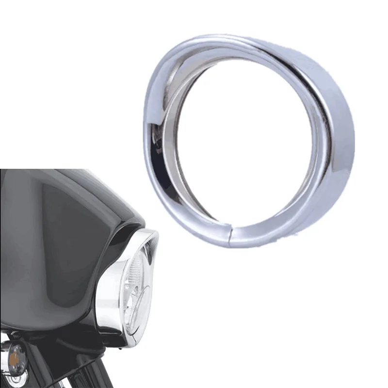 

7 Inch LED Headlight Trim Ring Cover Kit For Harley Switchback FLD Softail Fat Boy Street Glide Round Headlamp Visor Style Bezel