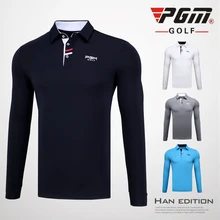 Высокое качество PGM golf спортивная одежда мужской с длинными рукавами футболки Осень Зима Одежда для гольфа дышащая удобная рубашка для гольфа