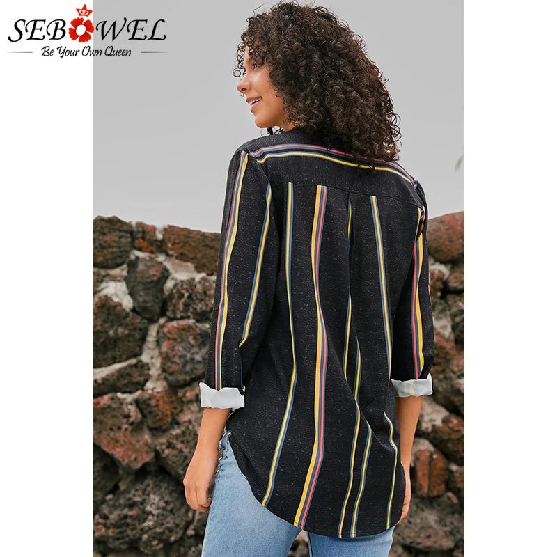 Yellow-Charcoal-Striped-Modern-Women-Shirt-LC251389-7-3 