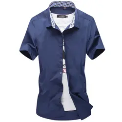 2018 летние Для мужчин гавайская рубашка Для мужчин S одноцветное Цвет короткий рукав Для мужчин рубашка Slim Camisa плюс Размеры 5xl гавайская