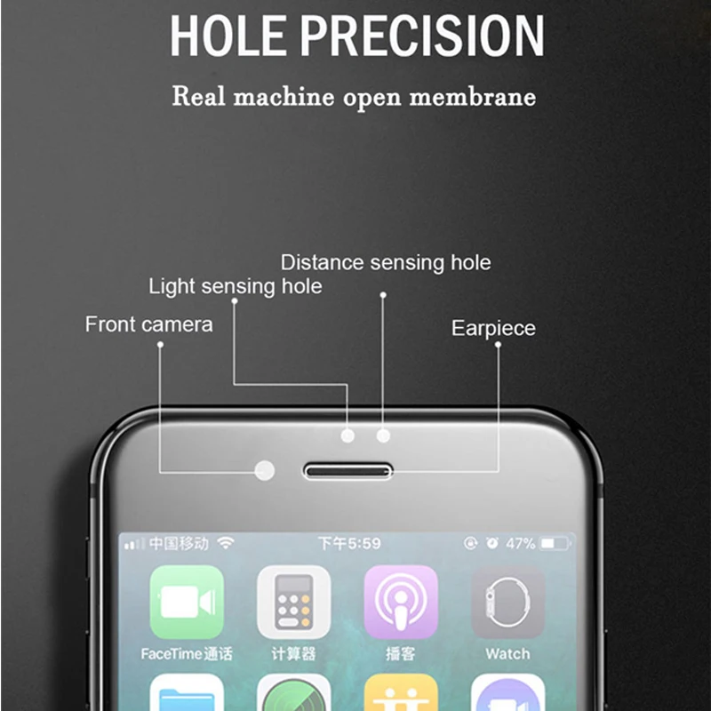 5D полное покрытие Защитное стекло для iPhone 6 s 8X6 7 Plus Apple i6 Защитная пленка экрана
