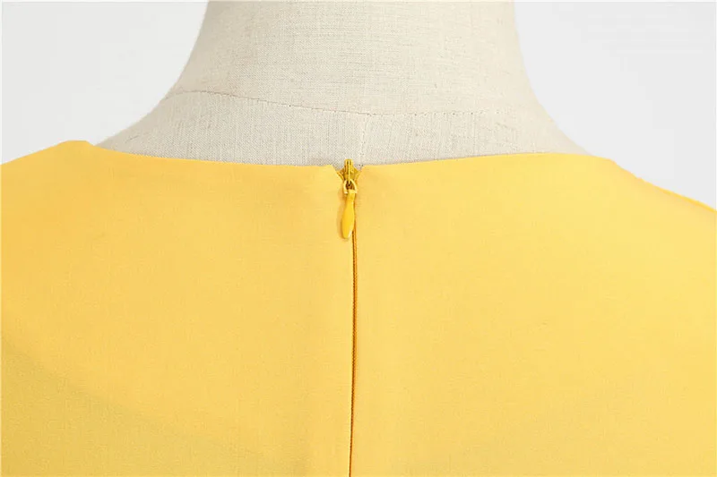 Летнее однотонное желтое винтажное платье 50s 60 s, женские элегантные офисные вечерние платья миди с коротким рукавом и квадратным воротником с поясом
