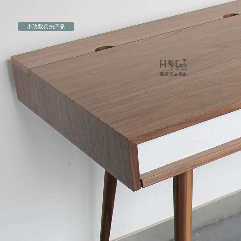 Scandinavian Modern Style Furniture Designer Desk Walnut Wood Veneer Scandinavian Modern Style Furniture Designer Desk Walnut Wood Veneer Minimalist Square Feet Of New In Computer Desks From On Aliexpress