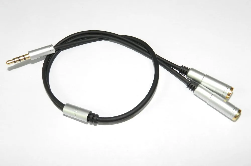 50pcs lot New Arrival 3 5mm 1 to 2 Dual Y Splitter Audio Cable Adapter Earphone Headphone Jack High Quality