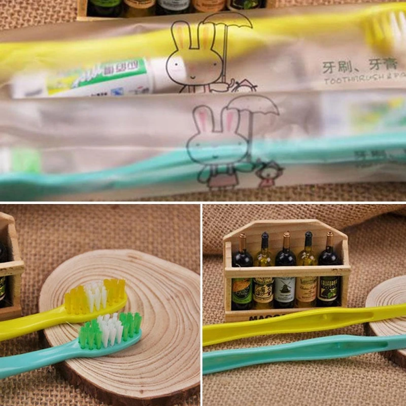 5pcs Toothbrush Toothpaste Disposable Individually Wrapped Travel Easy Carry