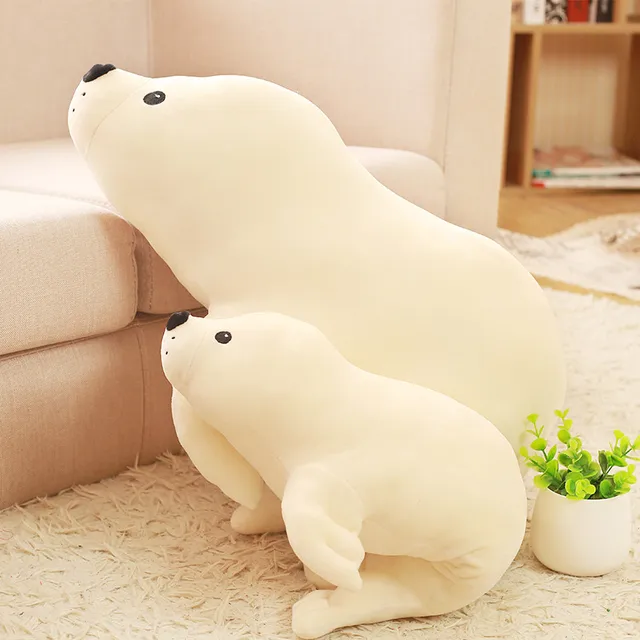 Big size cute seals Plush Toy Kawaii Doll Child Birthday gift wihte