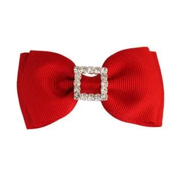 Diamante Double Bow Red