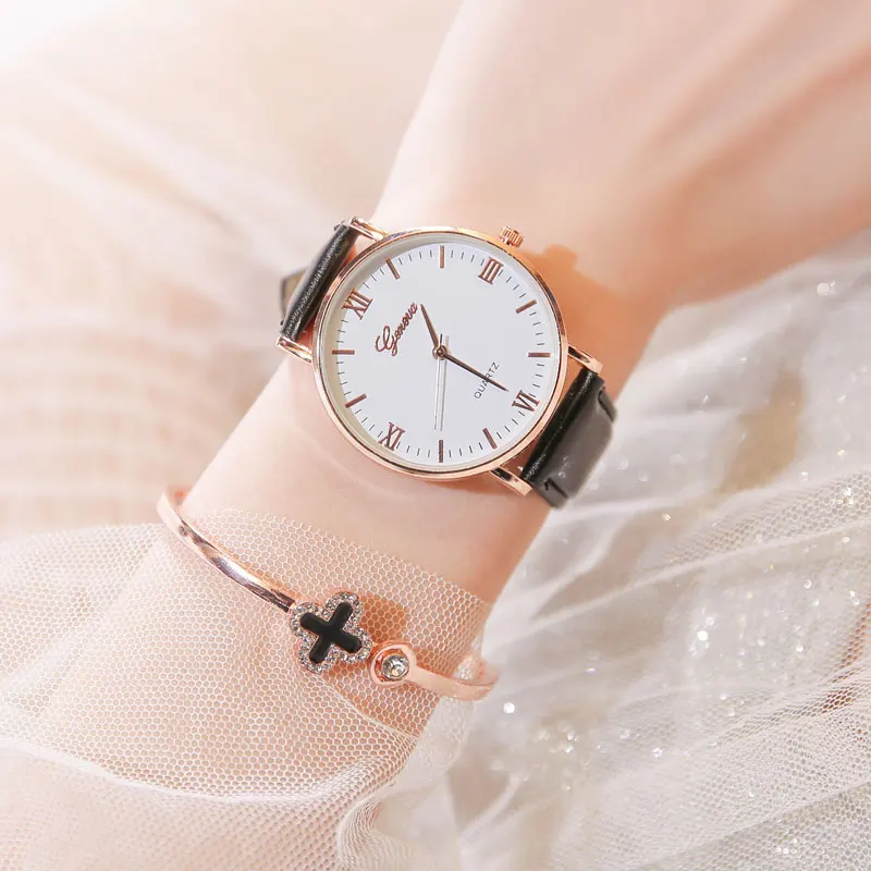 Женские модные часы-браслет, женские часы, кварцевые часы с аналоговым браслетом Geneva silica