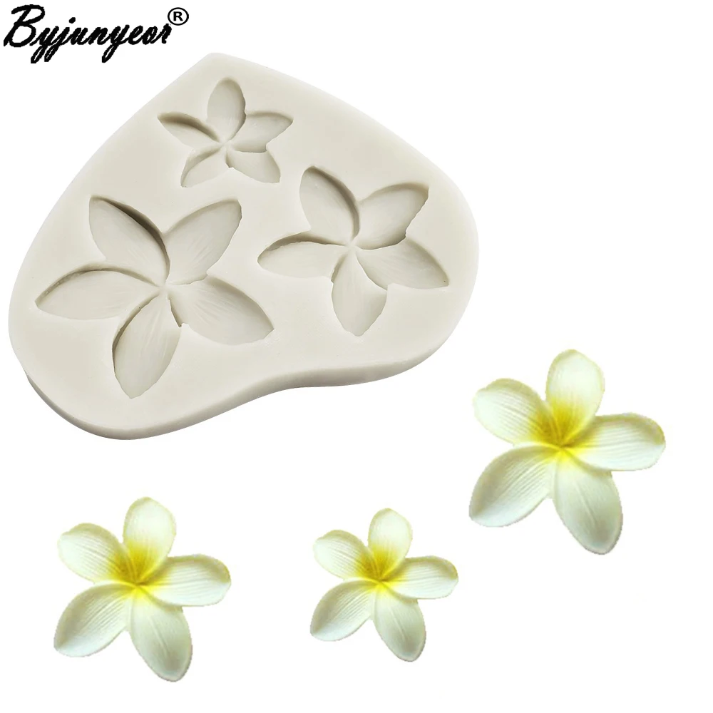 Plumeria Flower Silicone Mold Fondant Mould Cake Decorating Tools Chocolate Gumpaste Candy Clay Moulds M2352