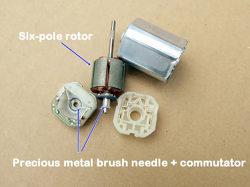 Шестиполюсный ротор с высоким крутящим моментом, микро мотор, складные зеркала для автомобиля, DC12V, 7200 об/мин, прецизионный квадратный двигатель постоянного тока с драгоценной металлической щеткой