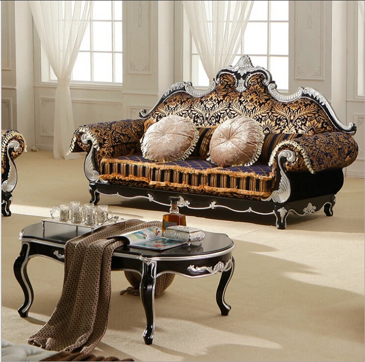high quality European antique living room sofa furniture fabric 8175