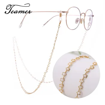 

Teamer Hollow Star Metal Glasses Chain Fashion Women Eyewear Cord Holder Sunglasses Neck Strap Reading Glasses Rope Accessories