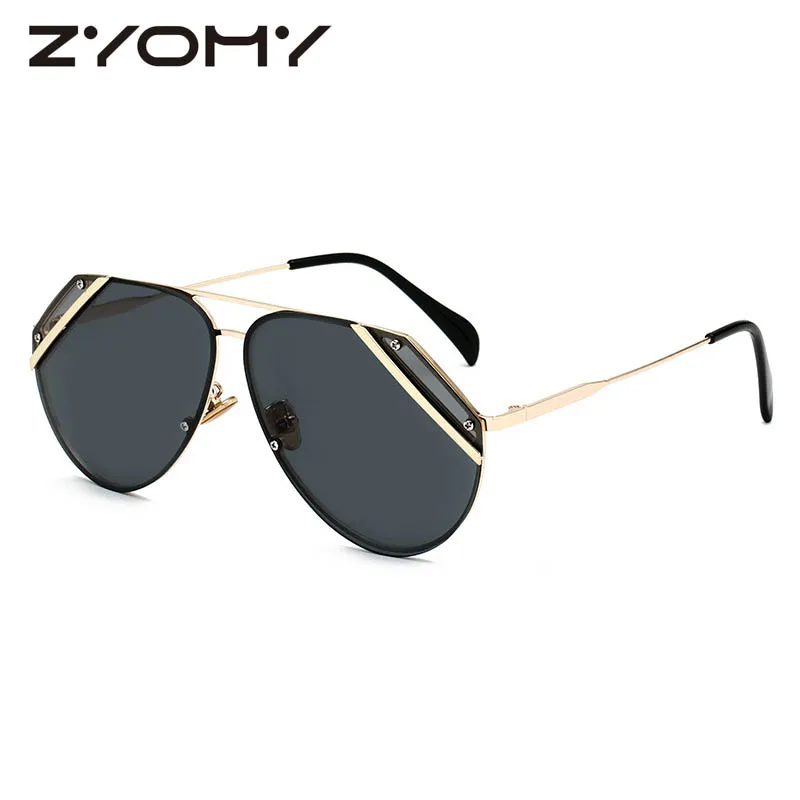 Zyomy винтажные UV400 Oculos de sol брендовые дизайнерские ретро очки для мужчин женщин солнцезащитные очки-унисекс Металическая оправа "Авиатор" - Цвет линз: C1