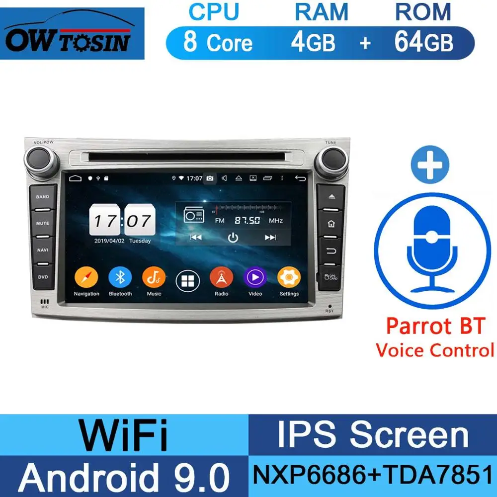 " ips Octa 8 ядерный 4G+ 64G Android 9,0 Автомобильный DVD Радио gps Navi для Subaru Legacy Outback 2009- CarPlay Parrot BT Adas - Цвет: 64G Parrot BT