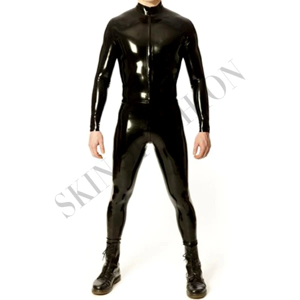 

Free shippinp!!! Men black long sleeves fashion fetish latex cat suit