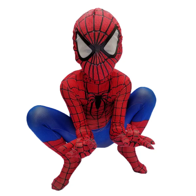 Детский костюм Человека-паука для выпускного вечера для мальчиков; детский потрясающий костюм супергероя Человека-паука; цвет красный, черный; костюм зентай из спандекса; вечерние костюмы для костюмированной вечеринки