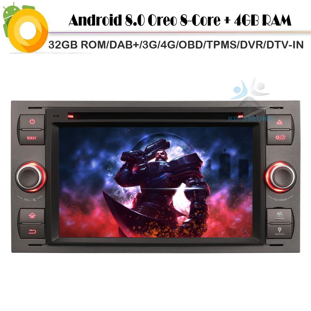 Восьмиядерный DAB+ Android 8,0 автомобильный стерео gps WiFi 4G радио RDS BT цифровой видеодиск USB разъем SD с диагностическим разъемом и цифровым видеорегистратором для FORD FOCUS Fiesta Transit KUGA S/C-Max Navi
