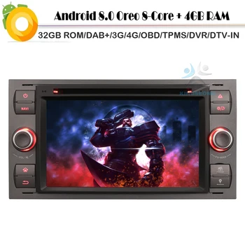 

Octa Core DAB+Android 8.0 Car Stereo GPS WiFi 4G Radio RDS BT DVD USB SD DVR OBD FOR FORD FOCUS FIESTA TRANSIT KUGA S/C-Max Navi