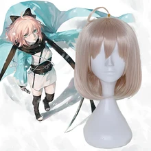 Парики для заказ косплея Okita Souji Косплей термостойкие синтетические аниме косплэй парики Хэллоуин карнававечерние льные парики