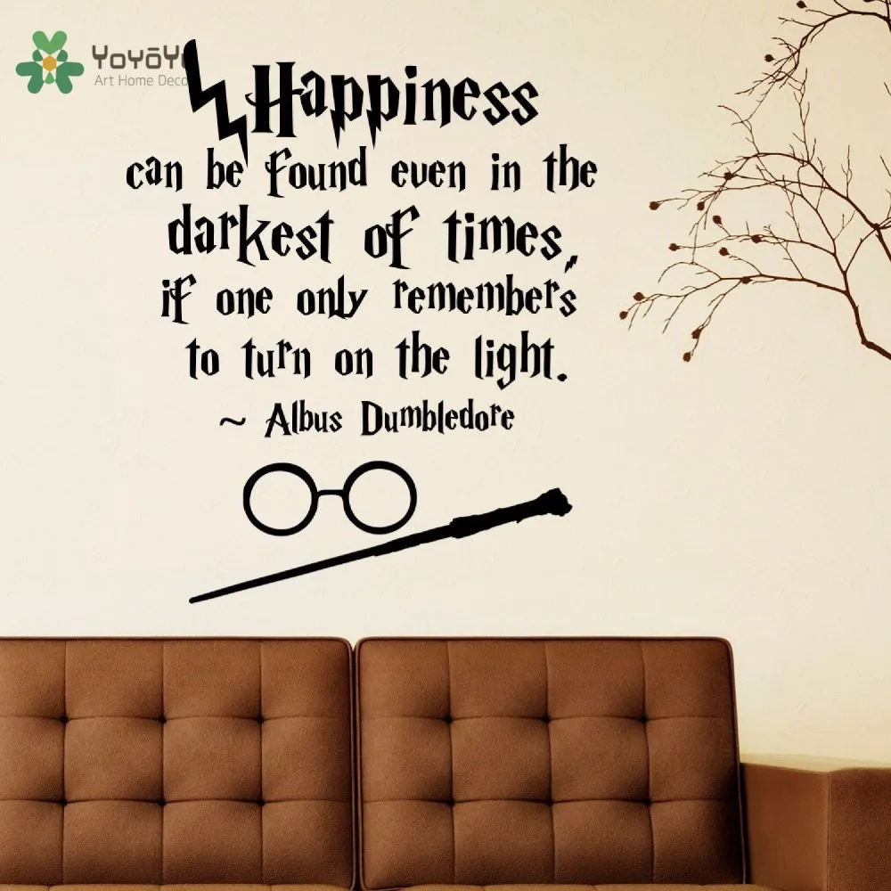 

YOYOYU Wall Decal Vinyl Art Home Decor Harry Potter Happiness Quote Wall Stciker Removable Mural Poster YO563