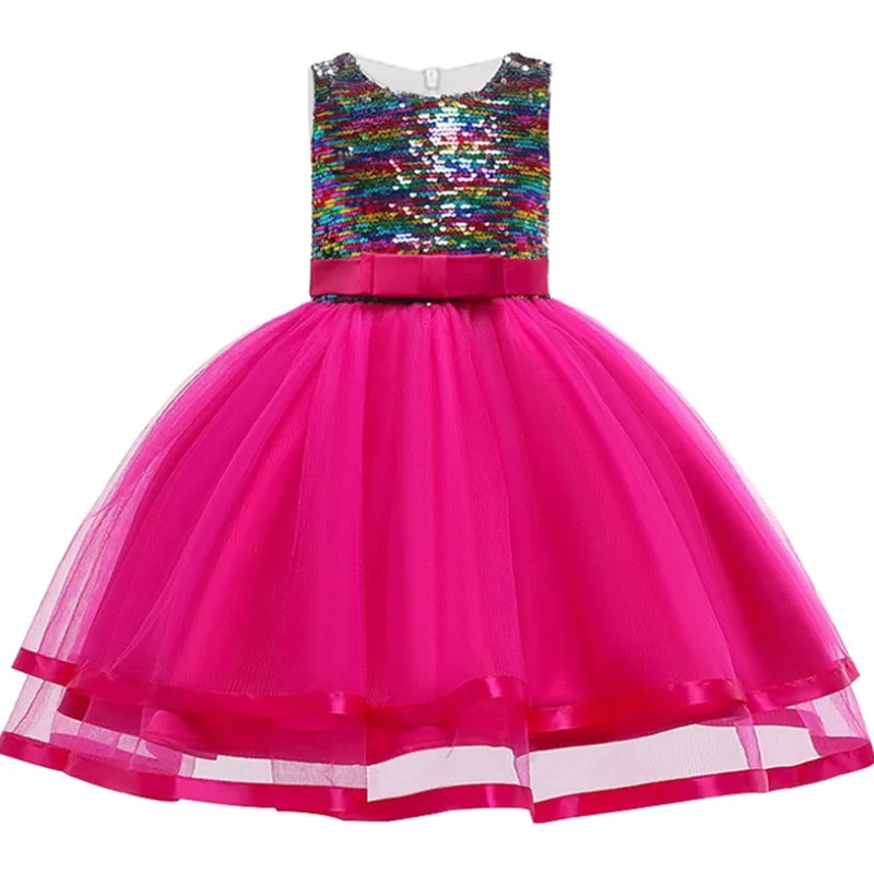

Summer Girl Party Dress for Girls Sequin Bow-knot Children Princess Tutu Dress Kids Baby Girl Dress Child Wedding Evening Dress