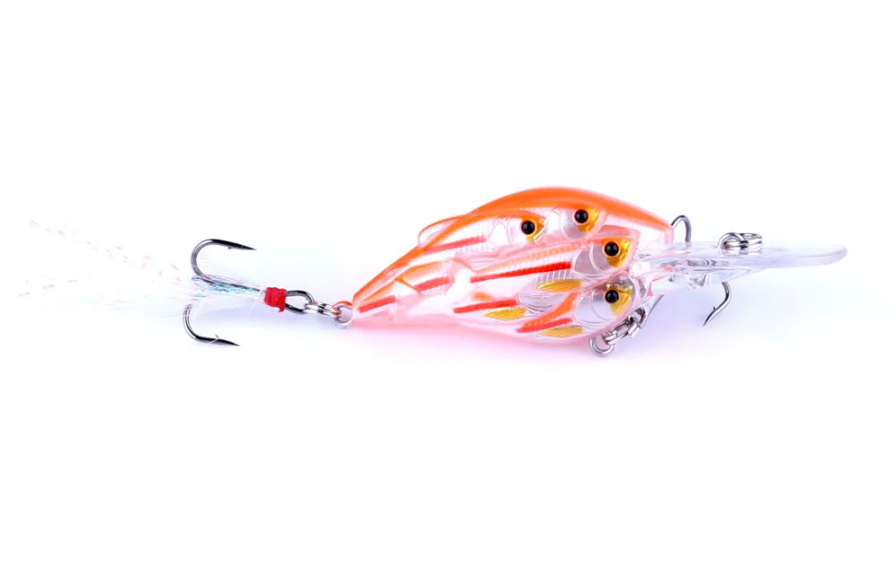 HENGJIA 9 шт. Crankbait group fish swim Bait 8 рыб пластиковые биомеханическая приманка рыболовные снасти Shads 7.5CM-9 г-#6 перо крюк