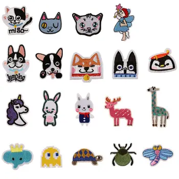 

19PCS Mixed Embroidery Patches Sew Iron On Dog Cat Rabbit Unicorn Embroidered Badge For Bag Jeans Hat T Shirt DIY Appliques