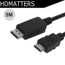 5 м Displayport/HDMI кабель HDTV аудио и видео кабель Dp мужчина к HDMI Мужской (медный проводник + фольгирование + AL оплетки)