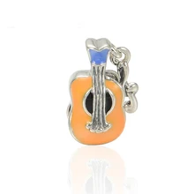 Esmalte Granos Del Encanto de la Música de La Guitarra para Hacer La Joyería DIY Fit Pandora Charms Pulsera Nuevo Original 925 Joyas de Plata
