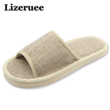 

2018 Natural Flax Home Slippers Indoor Floor Shoes Silent Sweat Slippers For Summer Women Sandals Slippers Q28
