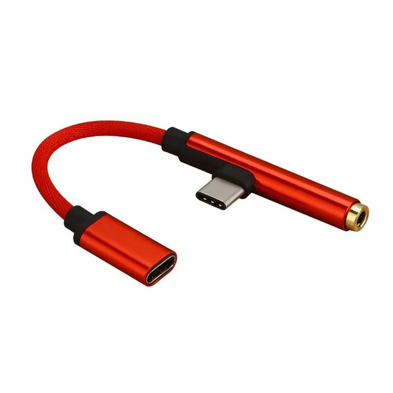 Type-C-3,5 мм разъем для наушников Aux аудио кабель 2 в 1 usb type C адаптер зарядное устройство кабель для Xiaomi samsung s8 Note 9 htc huawei - Цвет: type 1