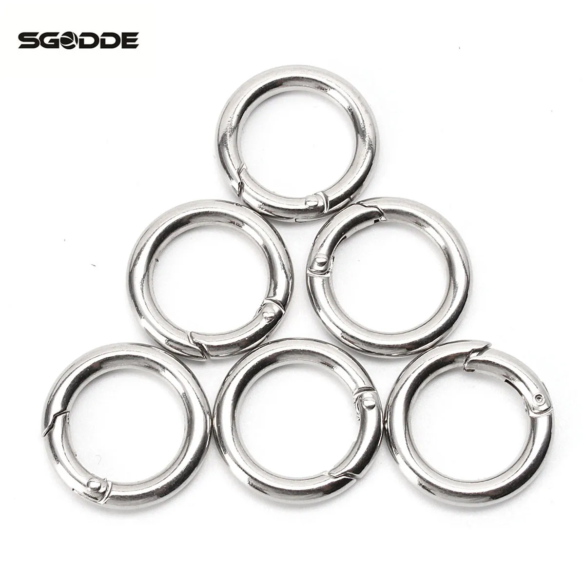 

6pcs Silver Circle Round Carabiner Camping Spring Snap Clip Hook Keychain Camping Climbing Hiking Outdoor tool