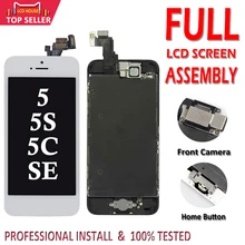 Протестированный ЖК-дисплей для iPhone 5 5C 5S SE 5SE ЖК-экран сенсорный дигитайзер полный комплект сборка замена камеры+ кнопка Home