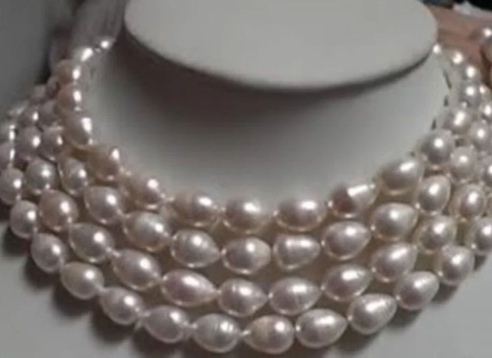 

Free shipping 11-13 MM WHITE BAROQUE SEAWATER NATURAL PEARL NECKLACE 65 INCH 14K YELLOW CLASP