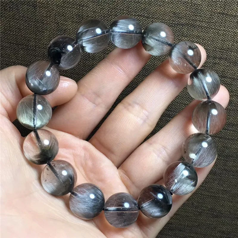 Natural Silver Rutilated Quartz Crystal Bracelet (5)