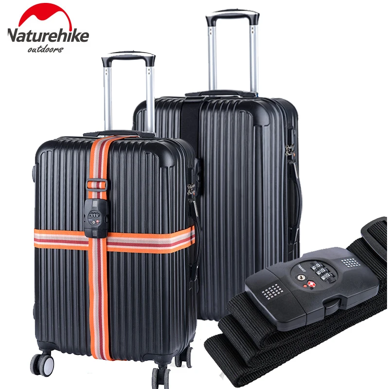 

NatureHike NH23A023-C TSA Combination Lock Adjustable Double Cross Luggage Suitcase Strap Belt Travel Baggage Tie Down