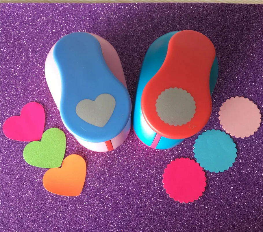 1.5 Inch Loving Heart And Wave Circle Shape Hole Punch Set Puncher