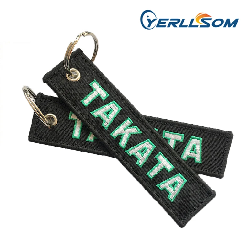 

YERLLSOM 200PCS/Lot High Quality Wholesale Cheap Twill Promotion Machine Embroidery Custom Woven keychain WH011